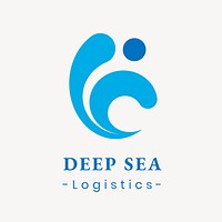 Logistics business logo template, wave graphic with modern design vector