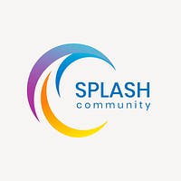 Water splash business logo template, professional modern gradient design psd