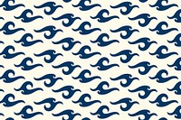 Summer wave background, seamless pattern in blue vector