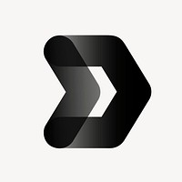 Arrow black business logo element, modern design psd