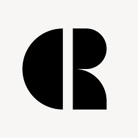 Abstract black business logo element, modern design vector