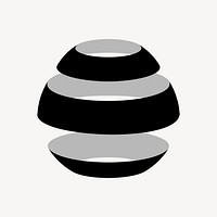 Abstract black business logo element, modern design psd clipart