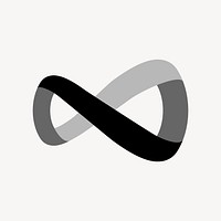 Black infinity logo element, black design for business
