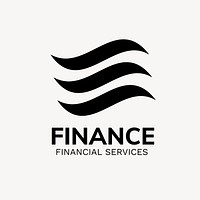 Modern business logo template, black design, financial services psd