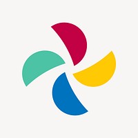Business logo element, colorful floral design vector