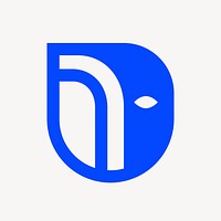 Blue abstract business logo element, modern design psd