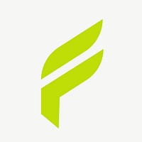 Abstract green business logo element, modern design psd