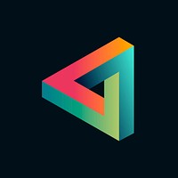 Modern triangle logo, colorful design for business psd
