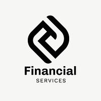 Abstract business logo template psd, black geometric shape, financial service