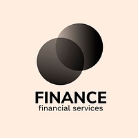 Modern business logo template, black design, financial services psd