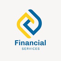 Professional business logo template, geometric shape, financial service psd