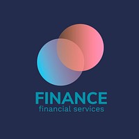 Professional business logo template, gradient geometric shape, financial service vector