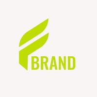 Professional business logo template, green geometric shape vector