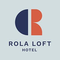 Business logo template, geometric shape, hotel design psd