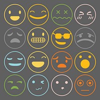 Set of emoji feeling expression