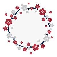 Round colorful floral border vector