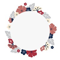 Round colorful floral border vector