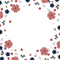 Round colorful floral border vector
