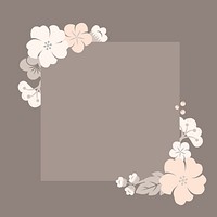 Square beige floral border vector