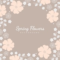 Beige spring flowers border background vector