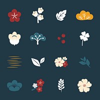 Colorful spring flowers vector collection