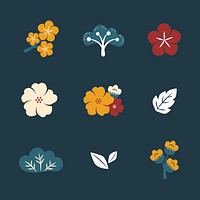 Colorful spring flowers vector collection