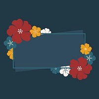 Rectangle colorful floral border vector