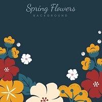 Colorful flowers border background vector