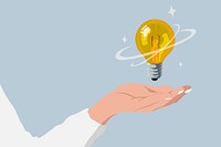 Aesthetic light bulb background, business idea concept