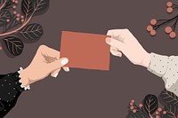 Aesthetic feminine background, paper frame in brown vector