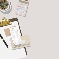 Budgeting aesthetic border background, accounting & finance illustration