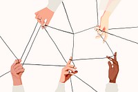 Business connection background, diverse hands illustration vector