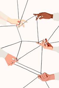 Business connection background, diverse hands illustration vector