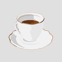 Espresso coffee clipart, beverage aesthetic psd