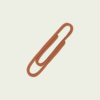 Brown paper clip clipart, office stationery