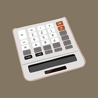 Aesthetic calculator clipart, mathematics, scientific illustration vector