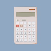 Aesthetic calculator clipart, finance, accounting illustration vector