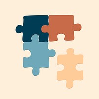 Puzzle pieces clipart, business problem solving psd