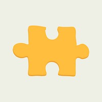 Yellow jigsaw sticker, autism awareness symbol vector
