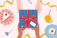 Dating background, gift box illustration design