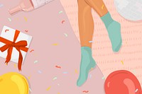 Pink background, New Year party illustration design