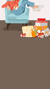 Celebration mobile wallpaper, birthday presents illustration design