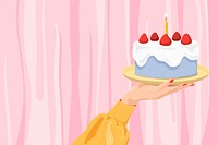 Birthday party background, food illustration design