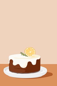 Lemon cake background, food illustration design