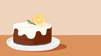 Lemon cake desktop wallpaper, food illustration design
