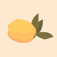 Lemon sticker, fruit illustration design psd