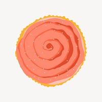 Cupcake sticker, pink frosting, food illustration design psd