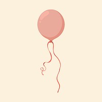 Pink helium balloon, party element illustration design psd