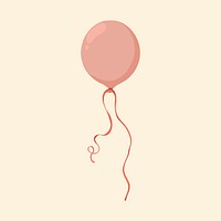 Pink helium balloon, party element illustration design vector