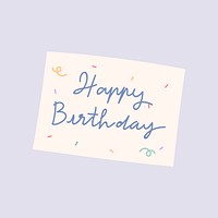 Birthday card sticker, celebration illustration design vector